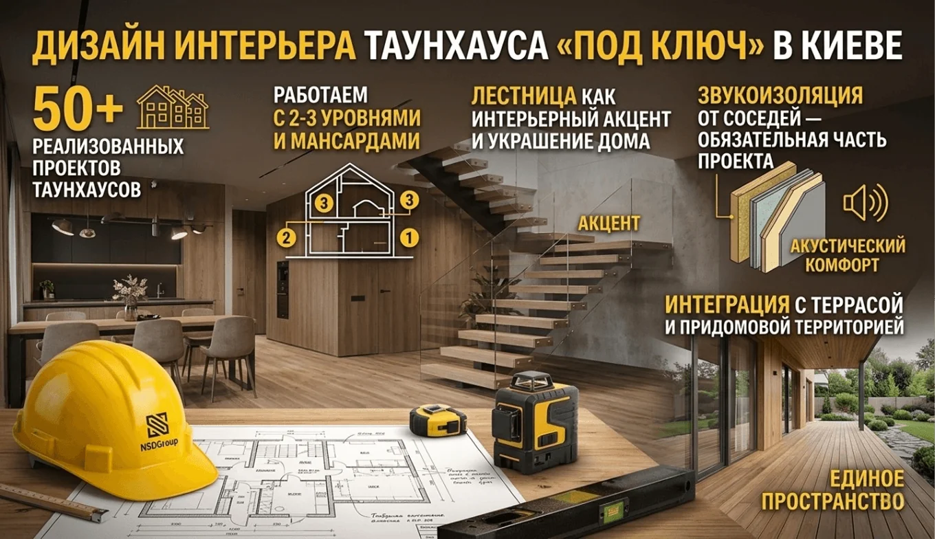 Дизайн интерьера таунхауса — под ключ в Киеве 