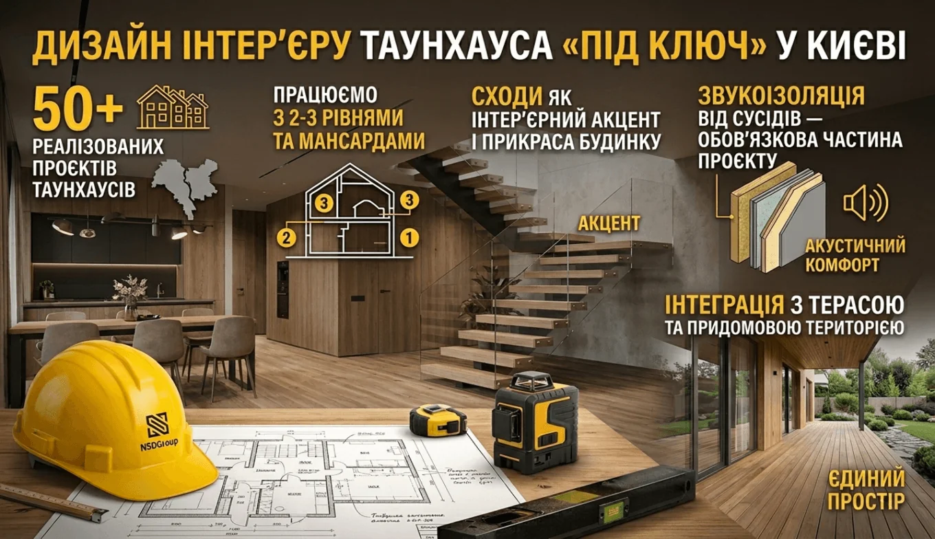 Дизайн інтер'єру таунхаусу — під ключ у Києві 