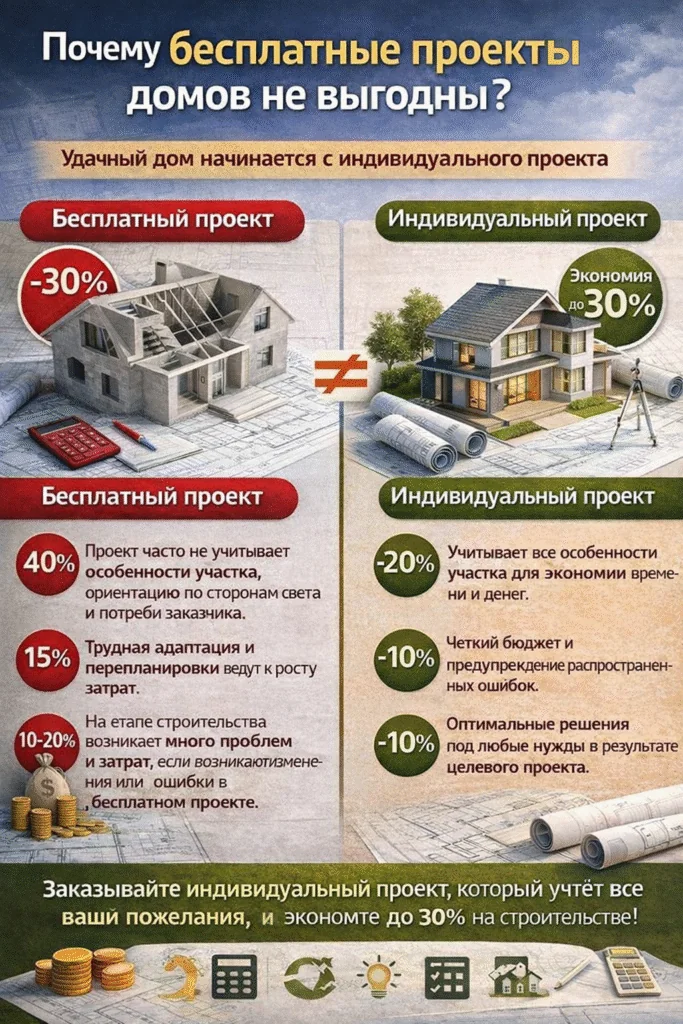 Бесплатный проект домов не выгодно инфографика