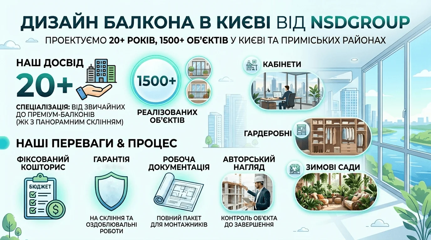 Дизайн балкона у Києві