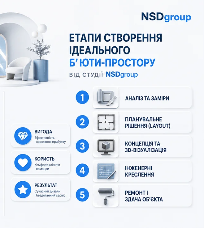 Дизайн інтер'єру магазину косметики