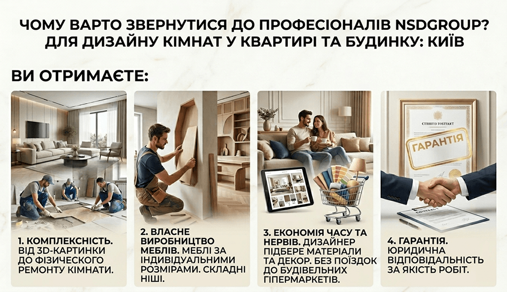 Дизайн кімнат у квартирі та будинку_ Київ 