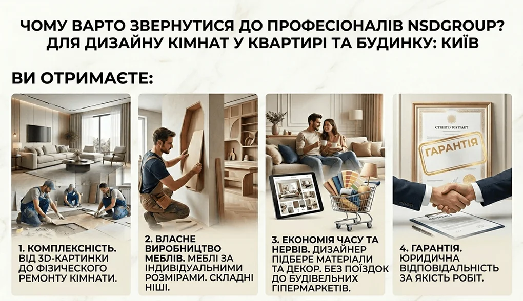 Дизайн кімнат у квартирі та будинку_ Київ 