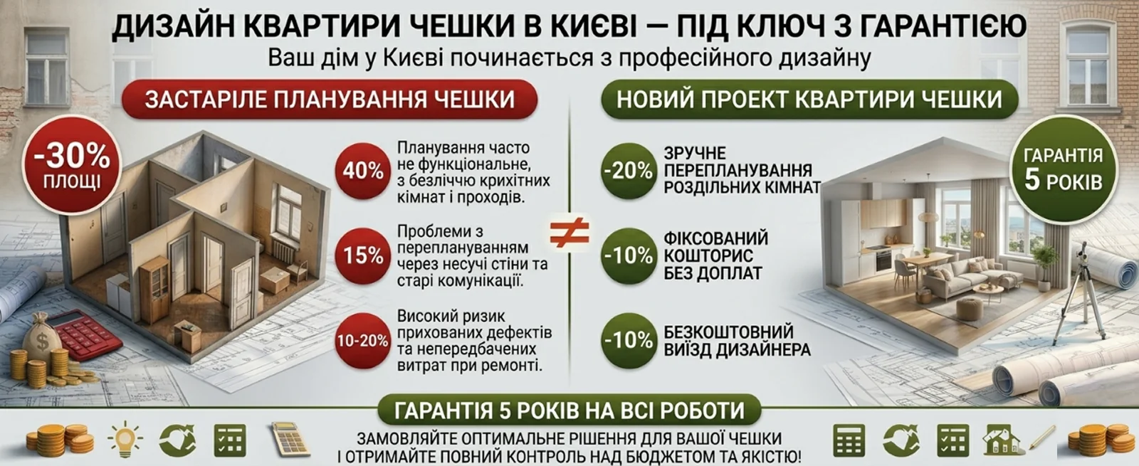 Дизайн кварити в Чешке в Києві