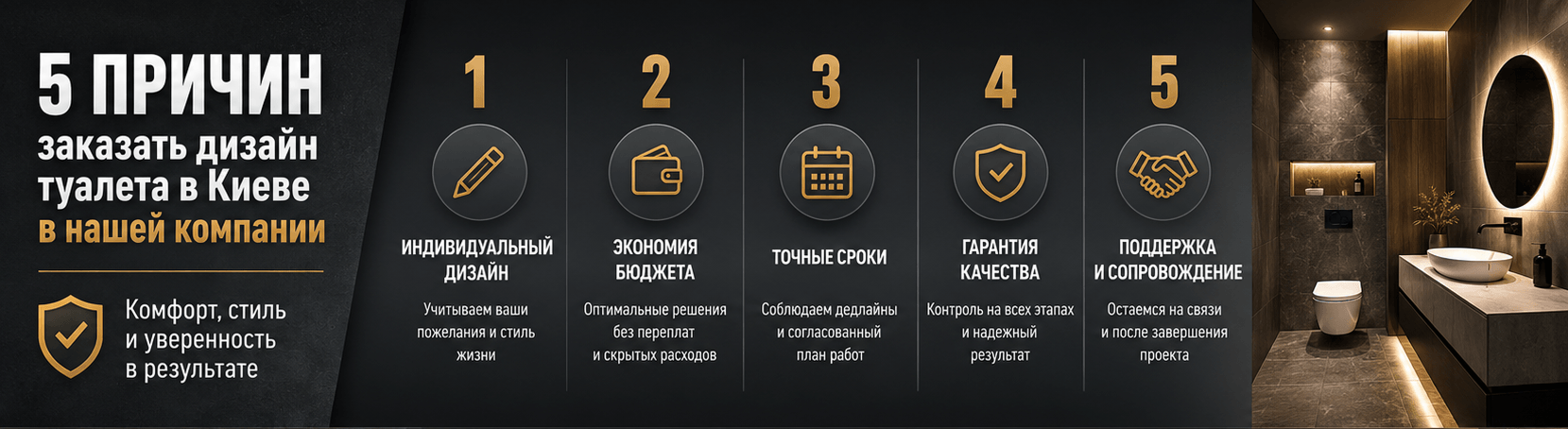 Дизайн туалета в Киеве 