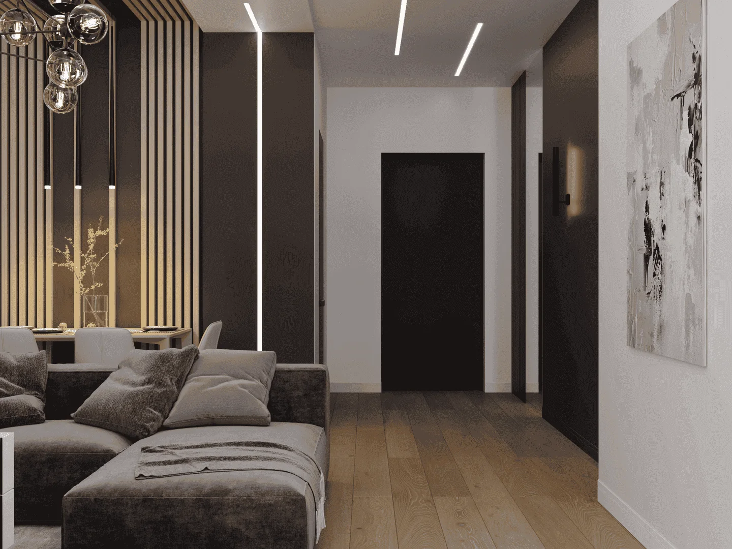 Дизайн в стиле модерн ЖК Парк Стоун 2-комн. квартира, 88 м²
