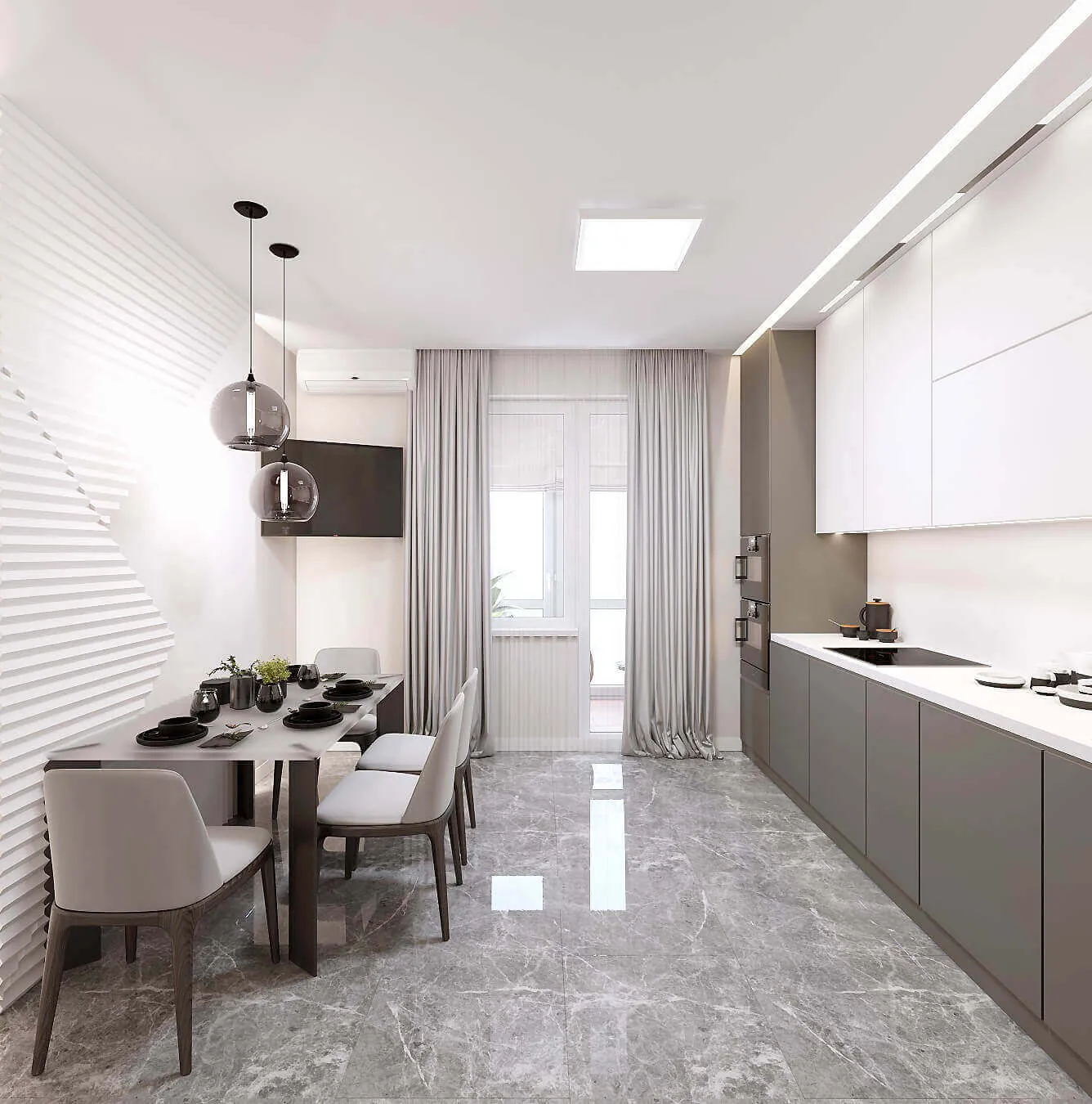 Дизайн великої квартири 90 м² в ЖК Сирецькі сади