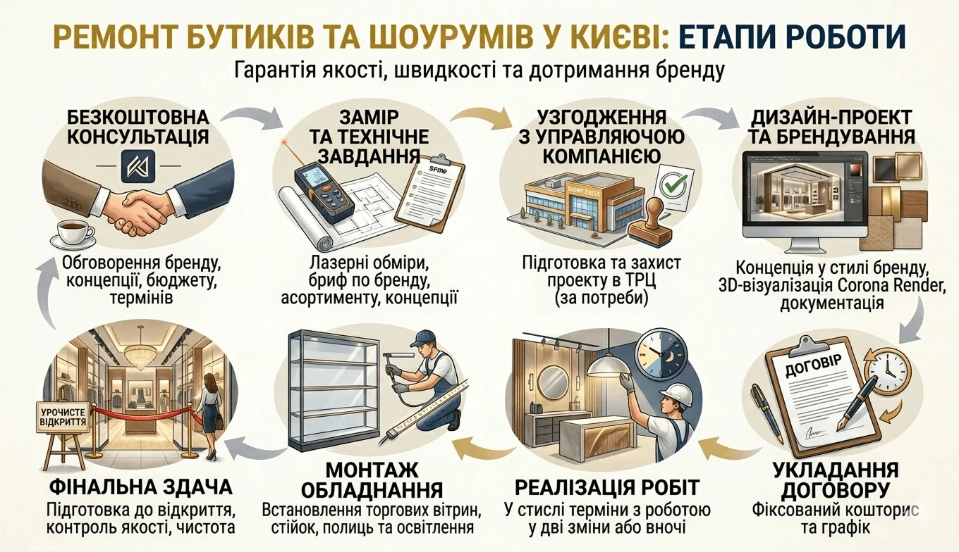 Ремонт бутиків та шоурумів у Києві 