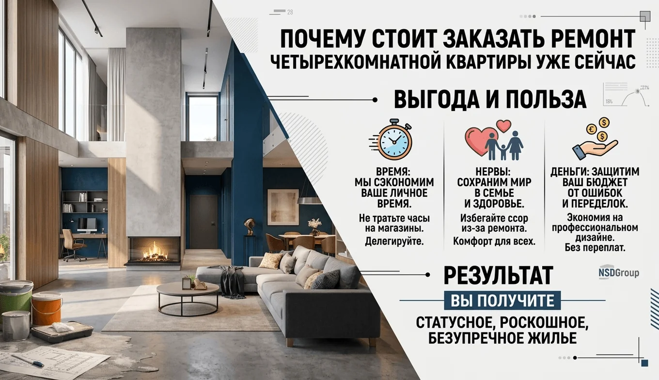 Ремонт четырехкомнатной квартиры