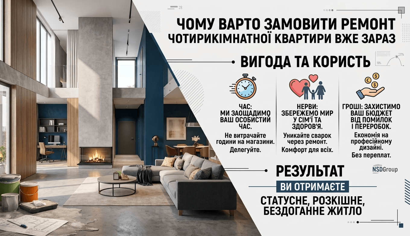 Ремонт чотирикімнатної квартири
