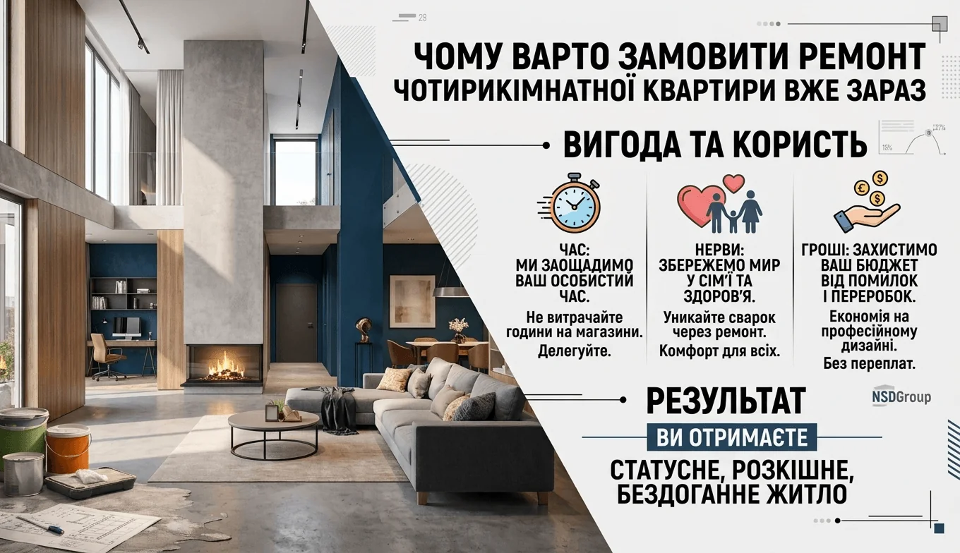 Ремонт чотирикімнатної квартири