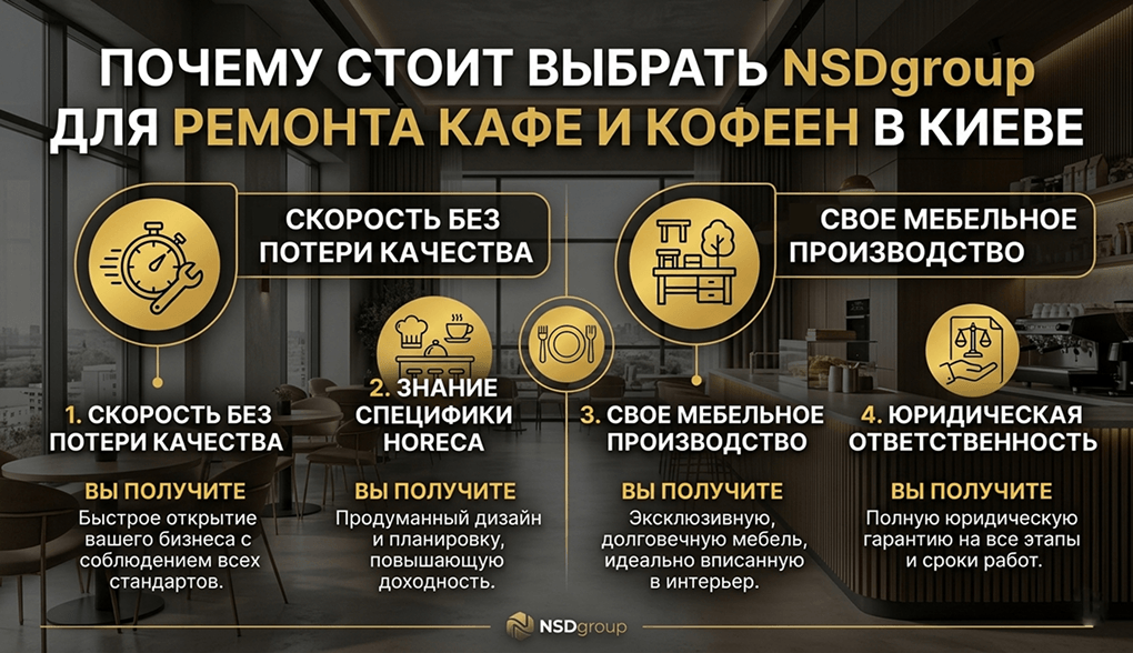Ремонт кафе и кофеен в Киеве