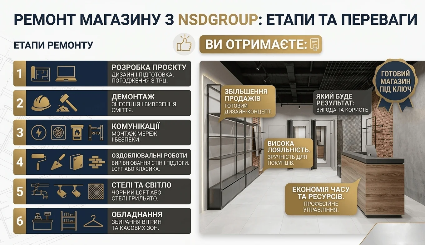 Ремонт магазинів у Києві