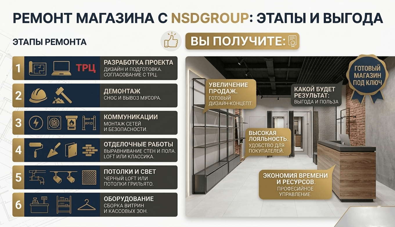 Ремонт магазинов в Киеве