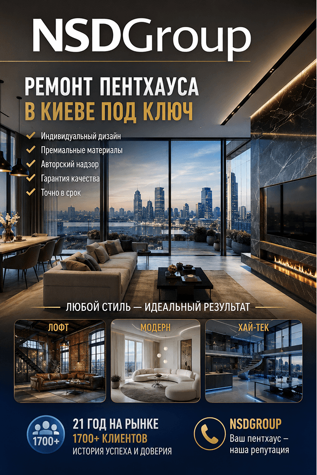 Ремонт пентхауса в Киеве