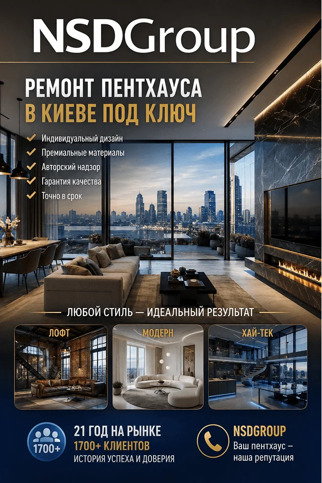 Ремонт пентхауса в Киеве