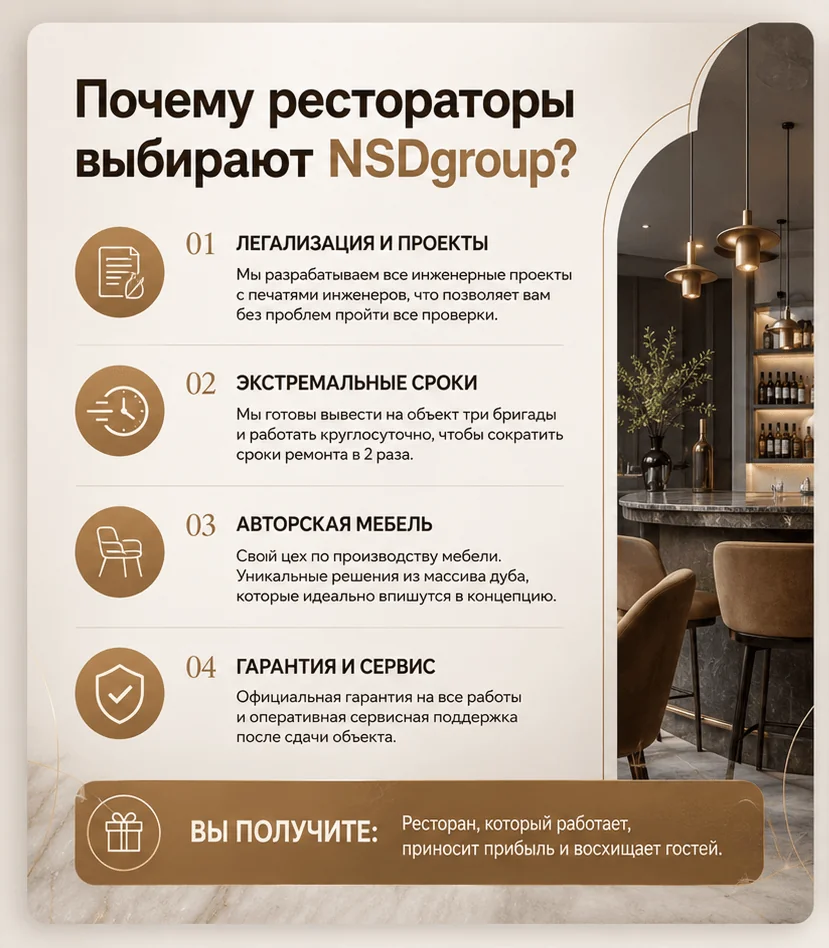 Ремонт ресторана под ключ
