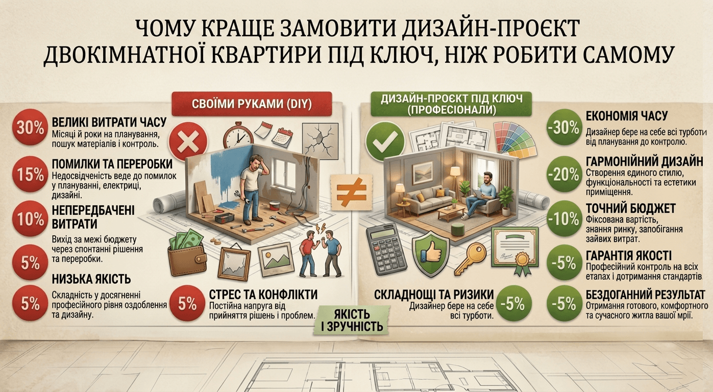 Замовити дизайн проект двокімнатної квартири