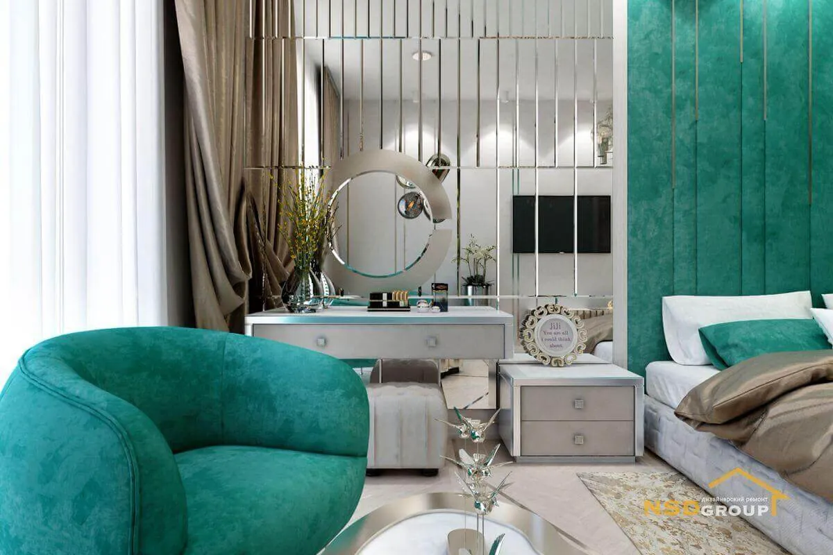 Emerald. Проект на етапі опрацювання. Спальня та ванна в приватному будинку 178 кв.м.