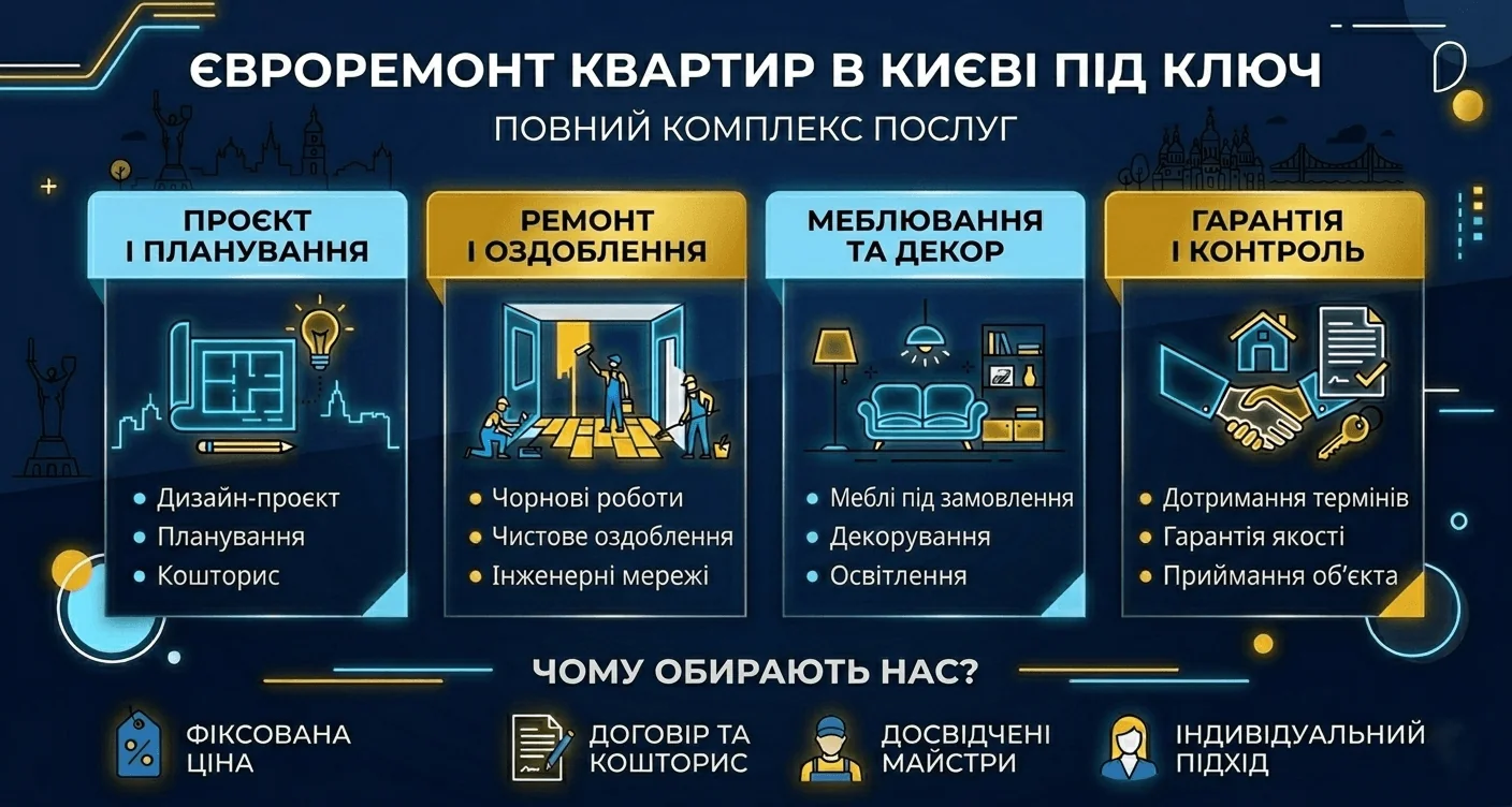 Євроремонт під ключ у Києві