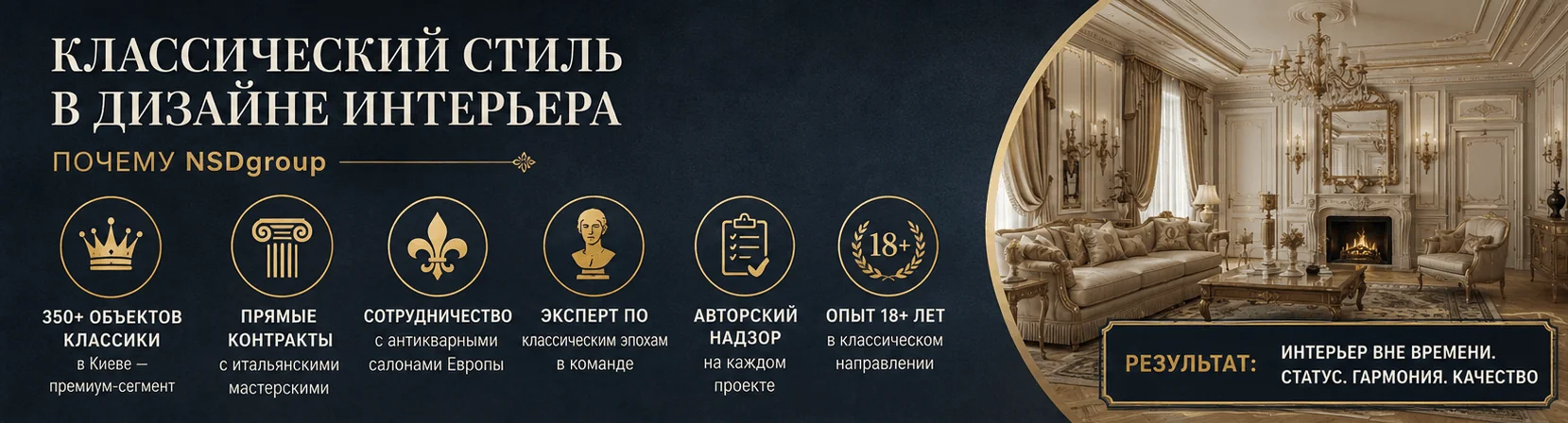 Классический стиль в дизайне интерьера