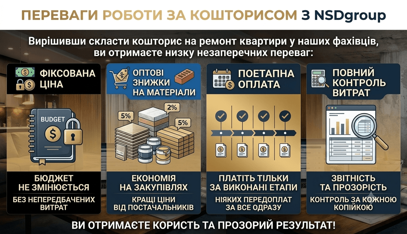 Кошторис на ремонт квартири