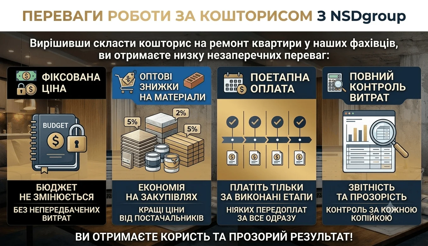 Кошторис на ремонт квартири