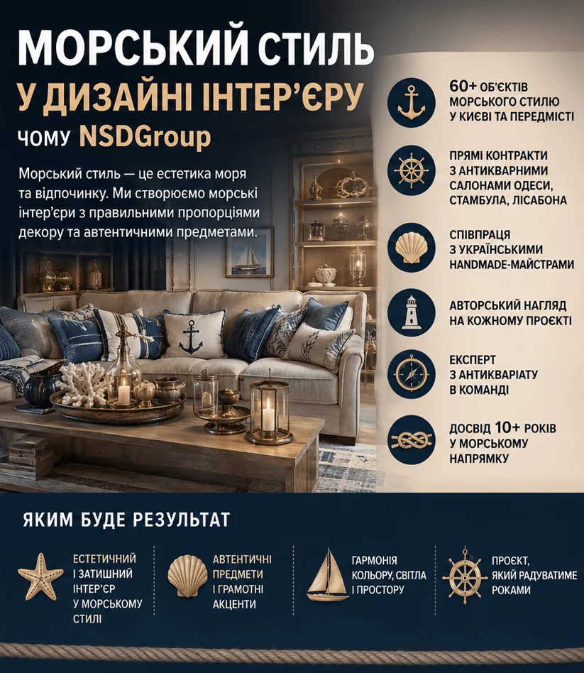 Морський стиль у дизайні інтер'єру 