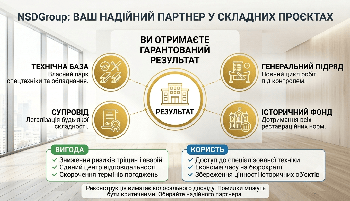 Реконструкція будівель і приміщень у Києві 