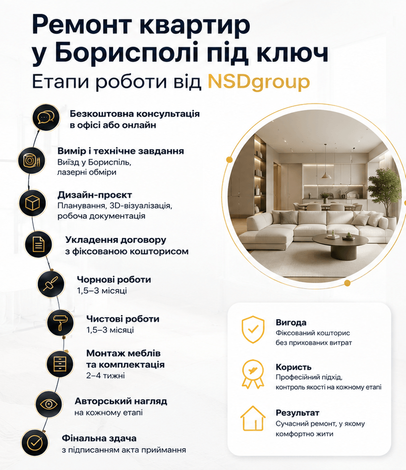 Ремонт квартир у Борисполі 