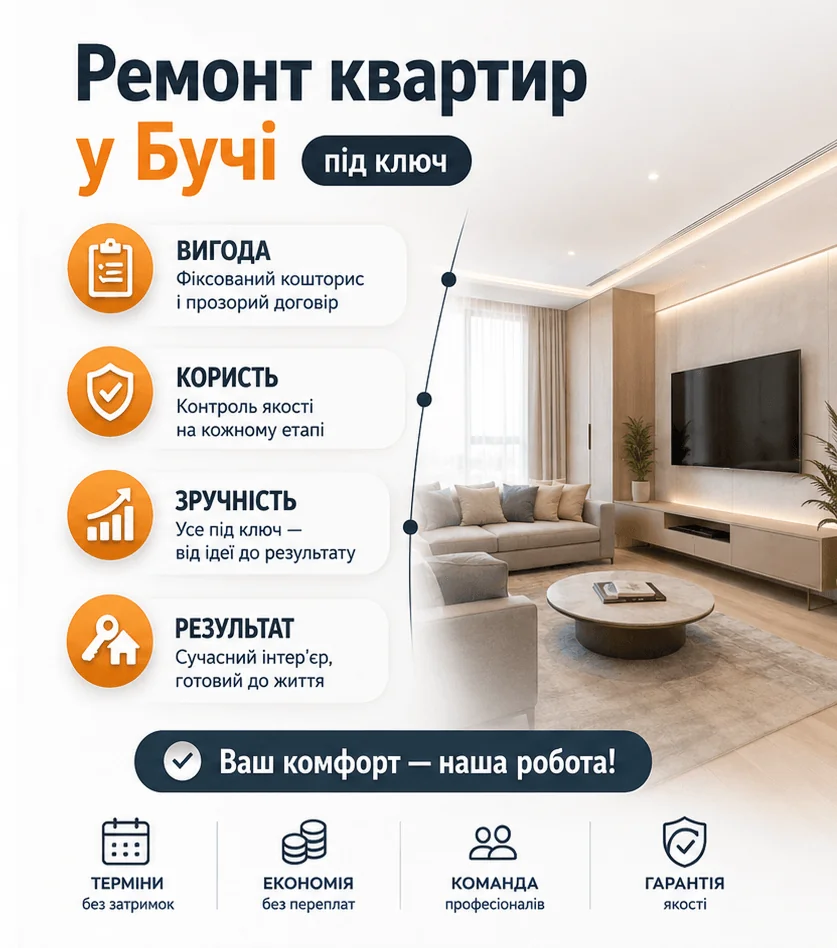 Ремонт квартир у Бучі під ключ