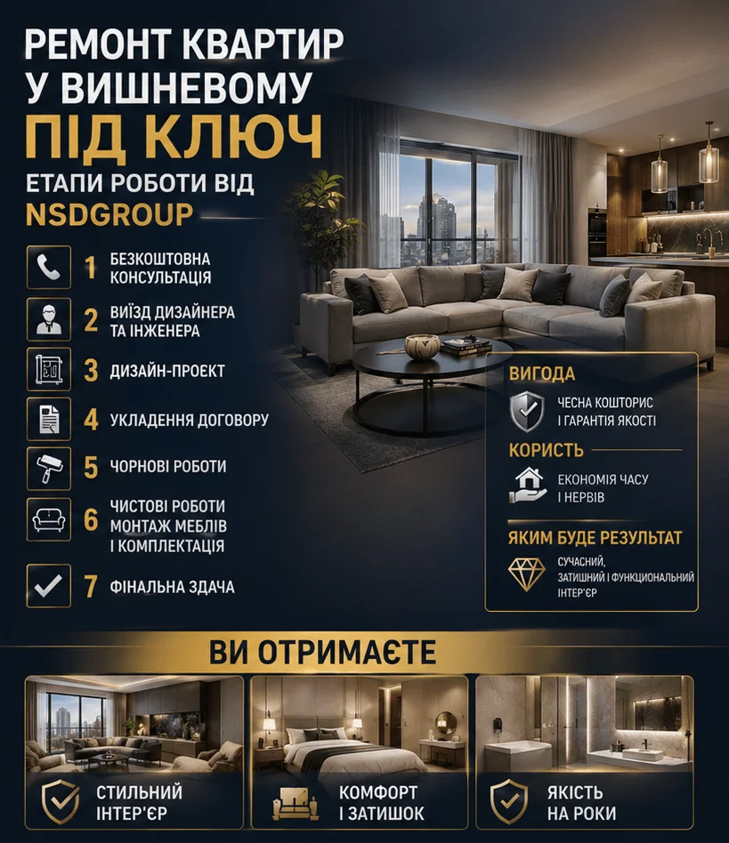 Ремонт квартир у Вишневому