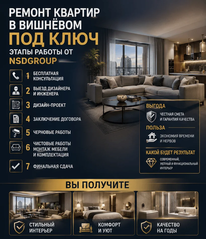 Ремонт квартир в Вишнёвом 