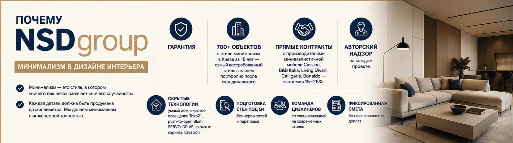 Стиль Минимализм в дизайне интерьера
