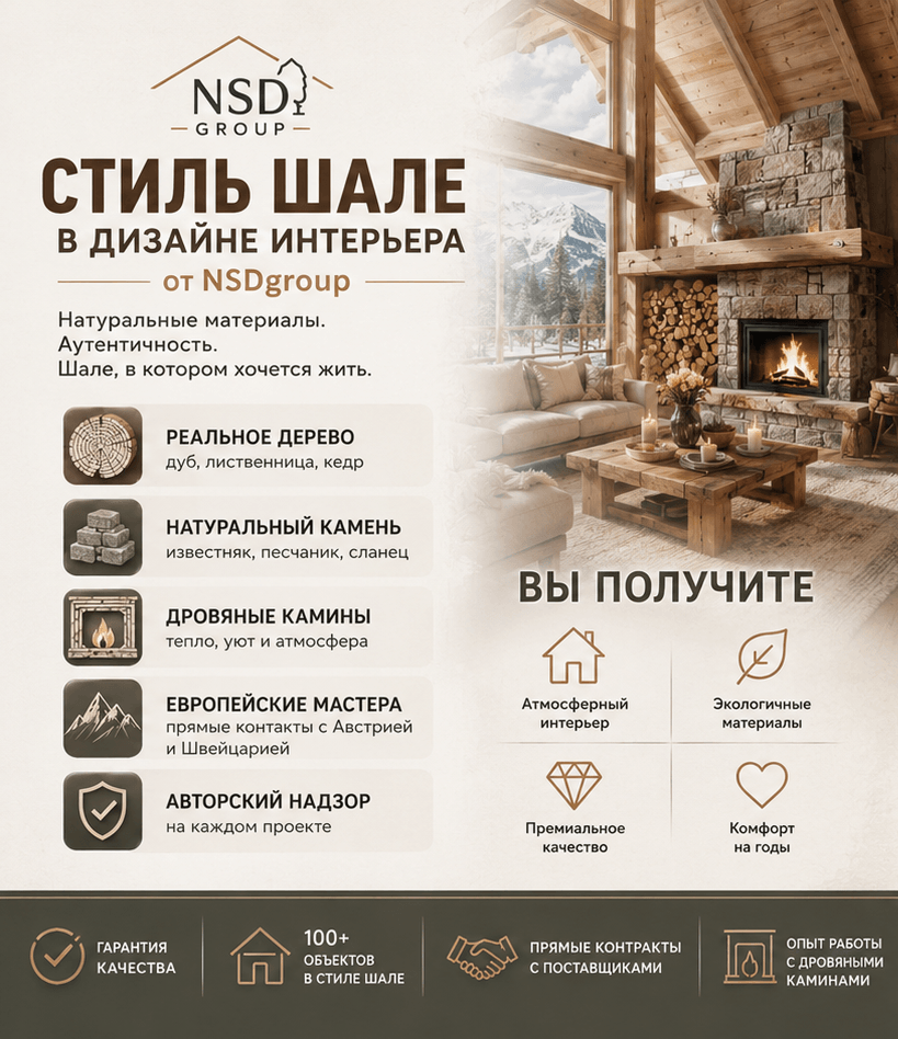 Стиль Шале в дизайне интерьера