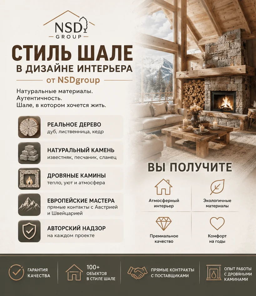 Стиль Шале в дизайне интерьера 