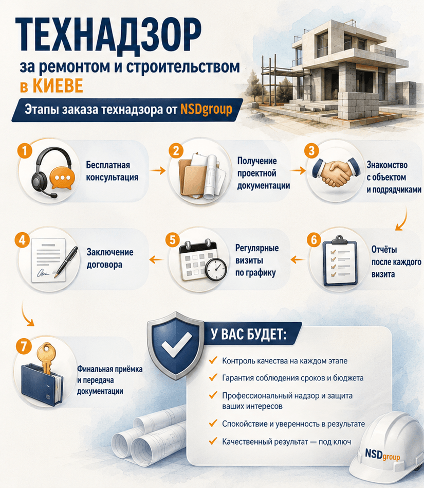 Технадзор за ремонтом и строительством в Киеве 