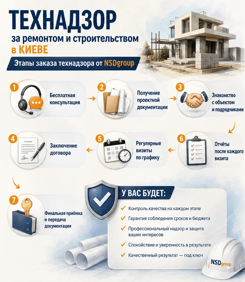 Технадзор за ремонтом и строительством в Киеве 