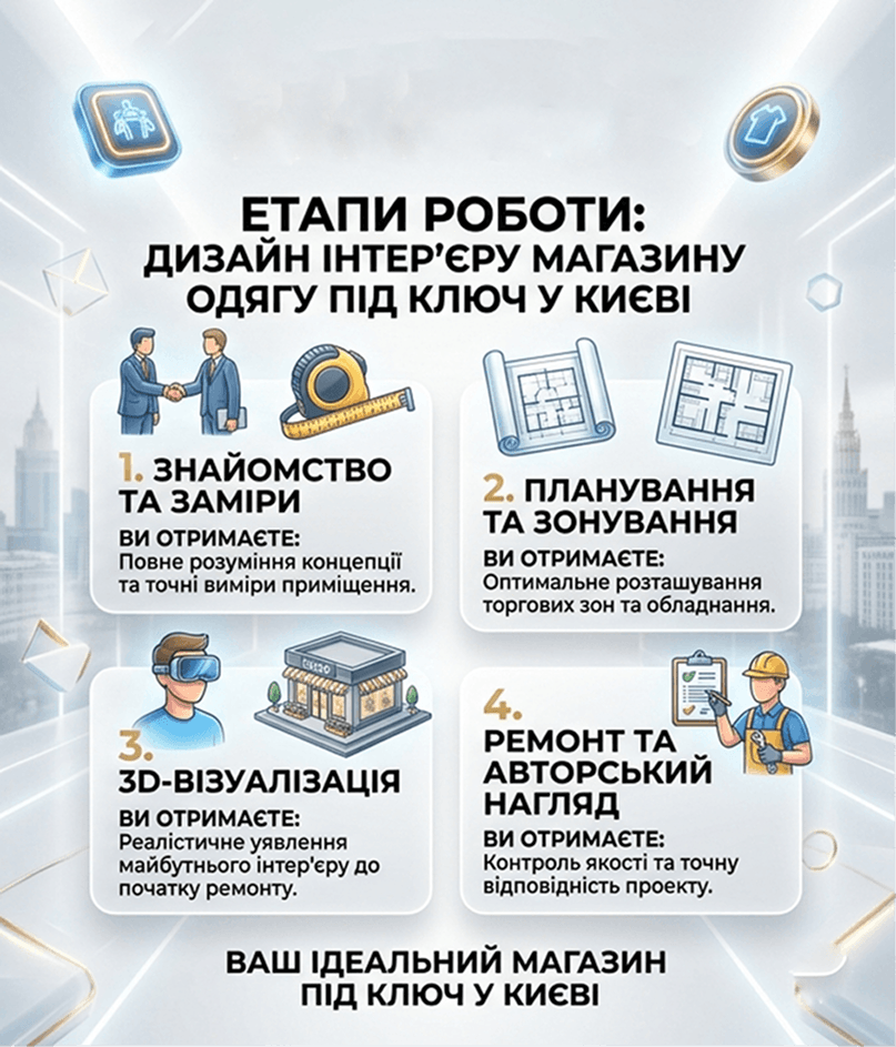 Дизайн інтер'єру магазину одягу