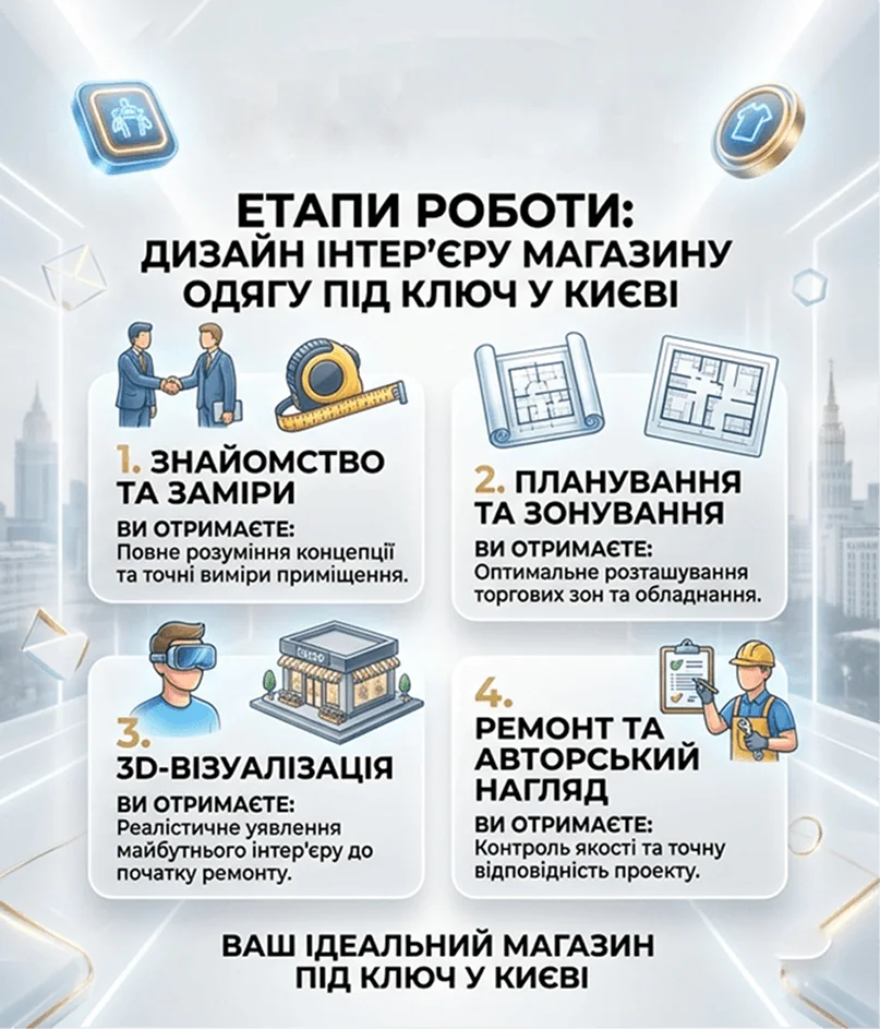 Дизайн інтер'єру магазину одягу