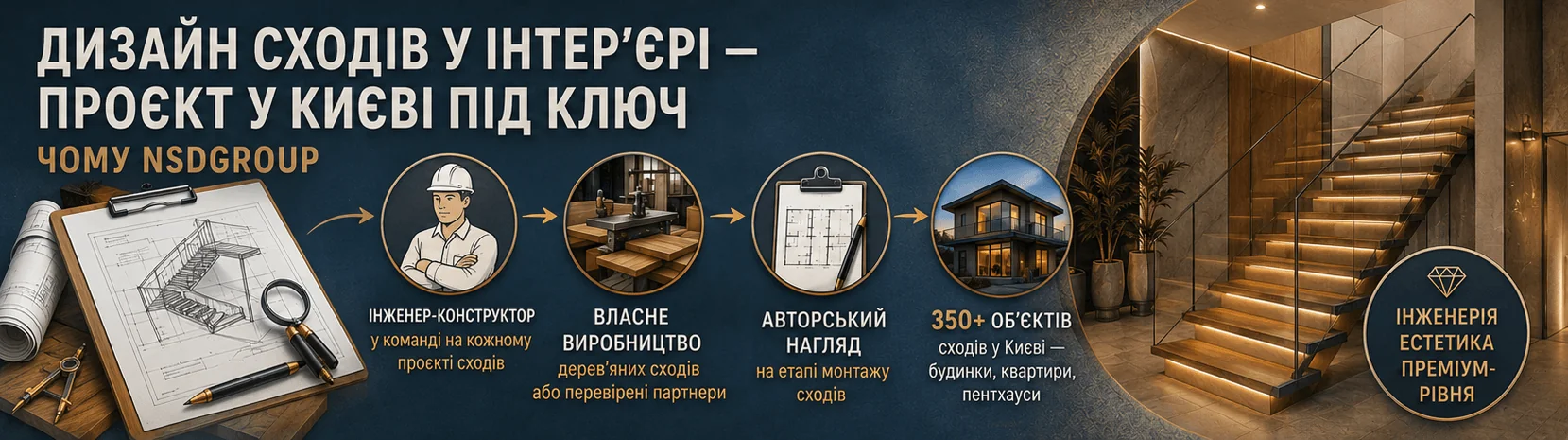 Дизайн сходів в інтер'єрі