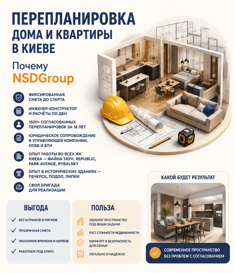 Перепланування будинку та квартири у Києві
