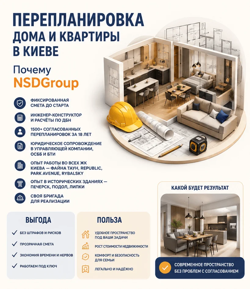 Перепланування будинку та квартири у Києві
