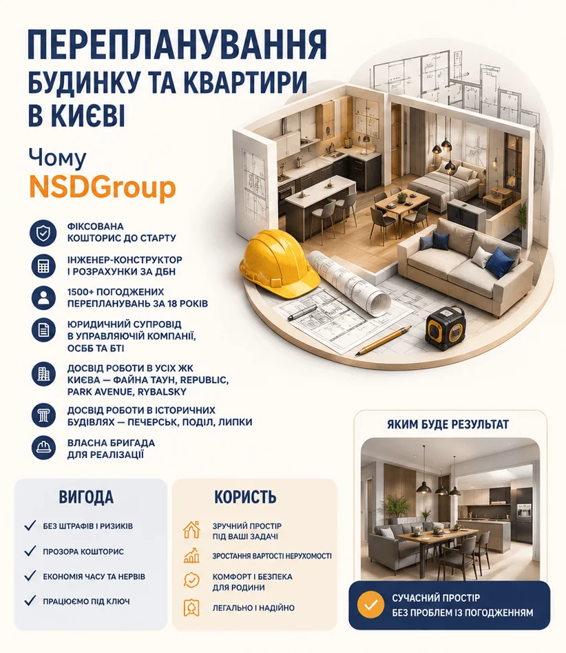 Перепланування будинку та квартири у Києві 