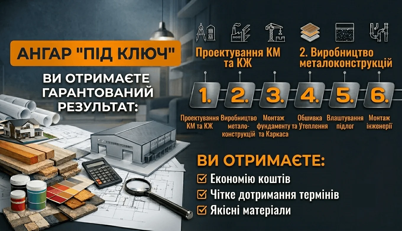 Будівництво ангарів у Києві та Україні 