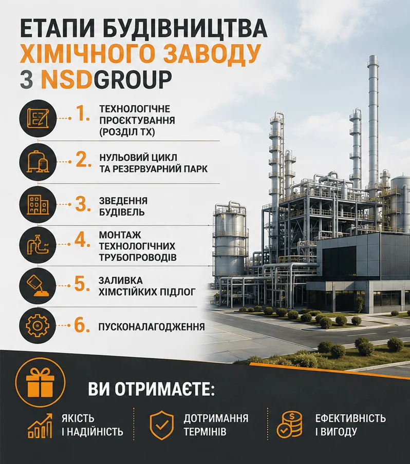 Будівництво хімічного заводу 