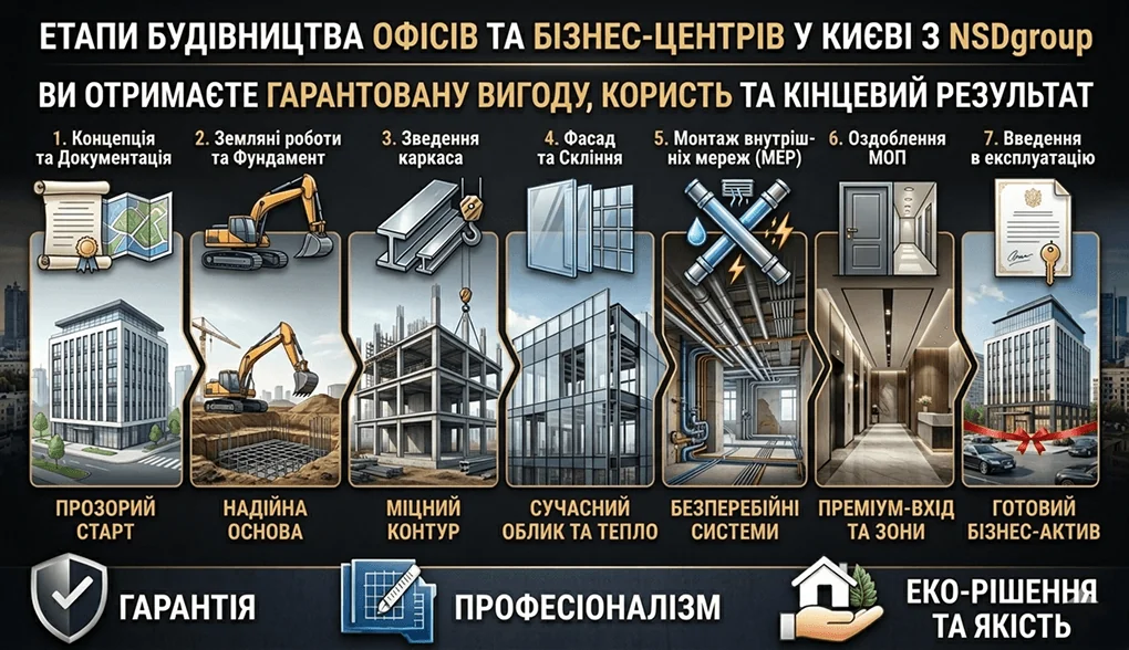Будівництво офісів та бізнес-центрів у Києві 