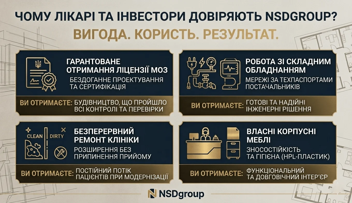 Ремонт клінік і медичних центрів 