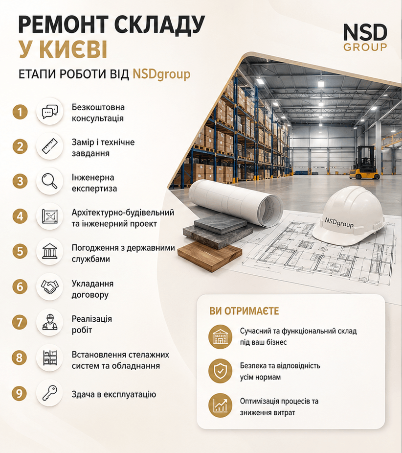 Ремонт складу у Києві