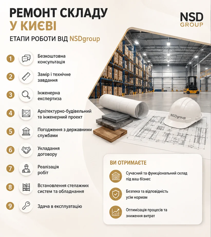 Ремонт складу у Києві 